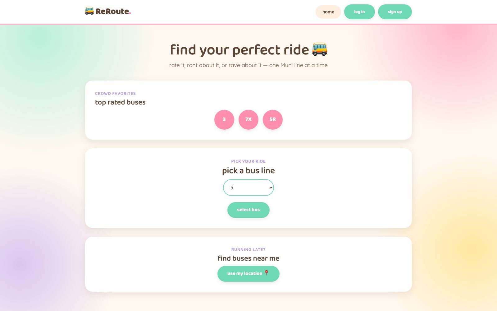 ReRoute homepage